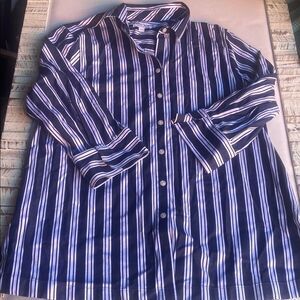 Chicos Ladies Business Casual button down striped shirt Chicos size 2 US 12